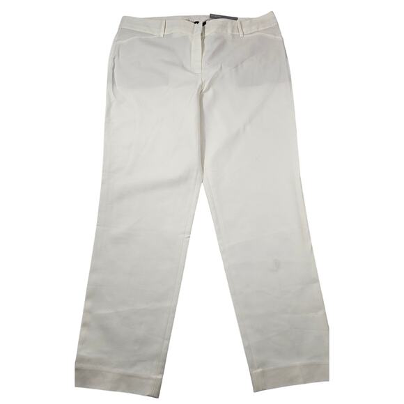 NWT talbots Hampshire ankle picket lined white dress pants stretch comfort 14 - Picture 4 of 9